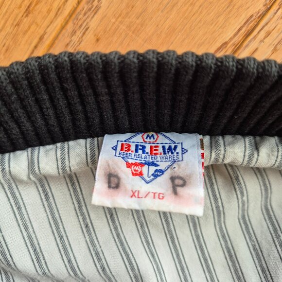 Vintage Molson Canadian Rocks Denim Bomber Coat Snap Front Jacket XL - Picture 6 of 15